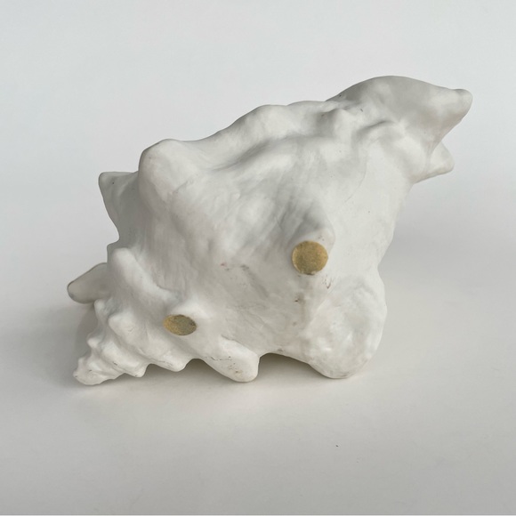 White Conch Shell with Gold Glaze Vase - Picture 13 of 16